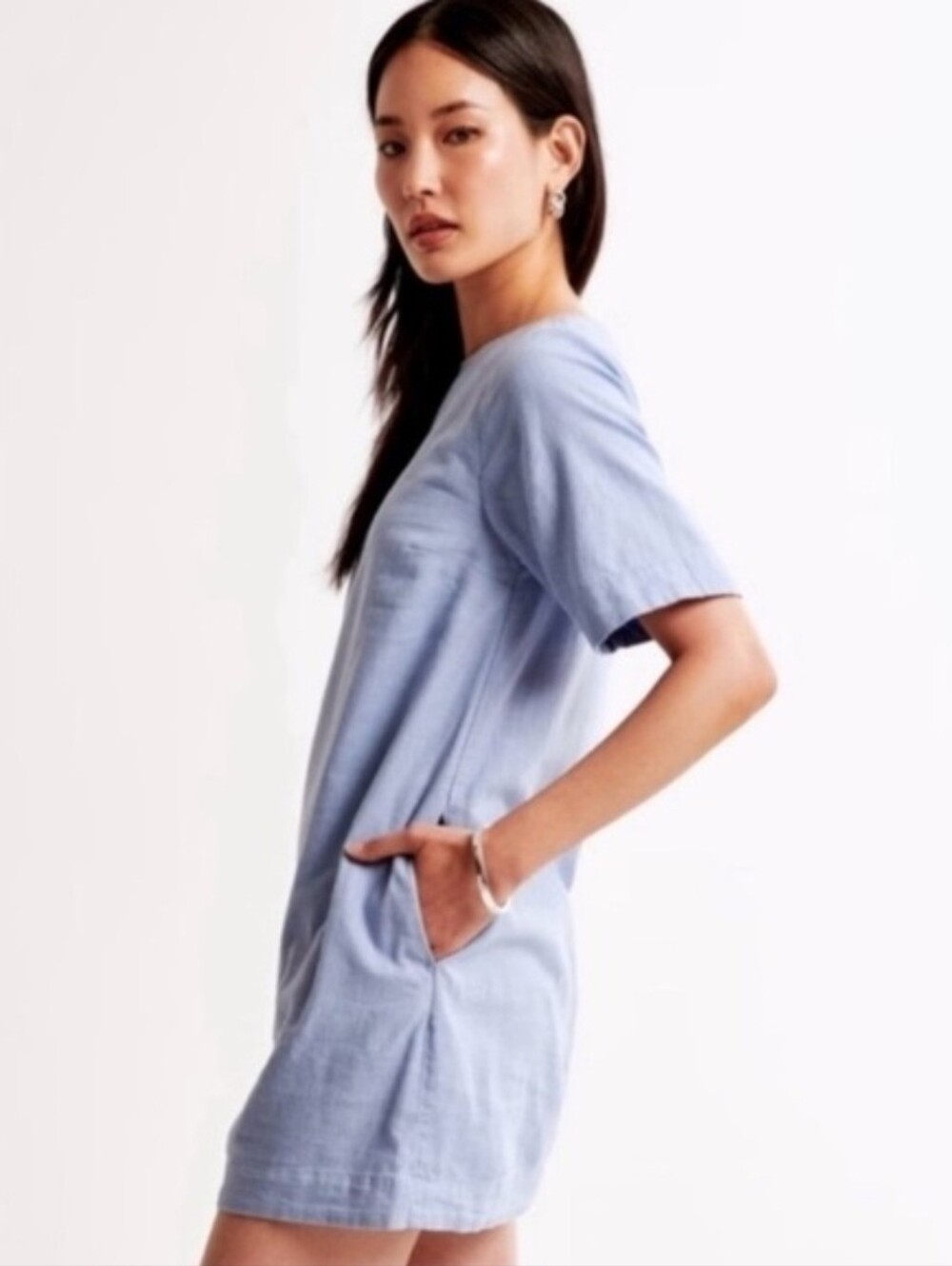 Abercrombie & Fitch Light Blue Crewneck T-shirt Dress